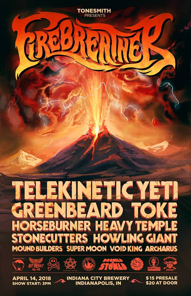 FIREBREATHER FESTIVAL TONESMITH Presents 10Band Stoner Rock Event on